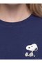 Two Mt Shop Quality Xside Navy Blue Combed Cotton Printed Loose & Baggy Short Sleeve Women's T-Shirt - 4