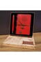 1 Piece Compass Motif Leather Notebook and Touchpen Pen Set – Red Design Notebook, Stylus Ballpoint Pen, Gift Boxed Set - 2