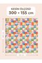 100% Cotton Satin Patchwork Fabric – 300X155 cm – Floral and Plaid Pattern, in Blue, Pink, Green and Yellow Shades - 2