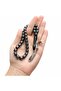 Oltu Stone Directional Engraved Capsule Prayer Beads - 2