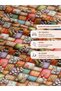 100% Cotton Satin Patchwork Fabric – 300X155 cm – Pearl Flower Pattern, in Orange Green and Pastel Tones - 5