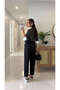 Fusla Black Straight Cut Trousers - 2