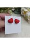 Red Heart Enamel Studded Earrings Bijouterie Flashy Anti-Allergic Women's Earrings Gift Exaggeration - 2