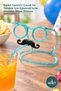 3 Pieces Party Glasses with Straws – Mustache Design, Fun Drinking Glasses for Kids and Adults, Straw Glasses