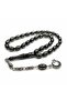 Oltu Stone Baklava Model Silver Engraved Rosary