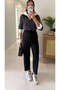 Fusla Black Straight Cut Trousers - 3