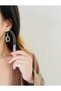 Xuping Navy Blue Stone Crystal and Zircon Detailed Sun Hoop Dangle Earrings - Vintage Tarnish-Free Anti-Allergic Fade-Resistant Chic Trendy Women's Earrings