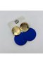 Xuping Gold Blue Circle Disc Dangle Earrings - Modern Non-Tarnish Anti-Allergic Fade-Resistant Stylish Gift New Season Trend Women's Earrings - 6