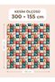 100% Cotton Satin Patchwork Fabric – 300X155 cm – Christmas Pattern, Pine Tree and Star Motifs, in Red, Blue and Green Tones - 2