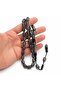 Shaved Silver Engraved 12-Piece Oltu Stone Prayer Beads - 2
