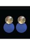 Xuping Gold Blue Circle Disc Dangle Earrings - Modern Non-Tarnish Anti-Allergic Fade-Resistant Stylish Gift New Season Trend Women's Earrings - 5
