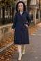 Removable Hooded Allerli Plush Bondit Coat Navy Blue Hnt2804