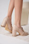 Women's Nude 7cm Heeled Shoes Tr18Ms10F - 3