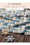 100% Cotton Satin Patchwork Fabric – 300X155 cm – Winter Pattern, Blue and Beige Tones