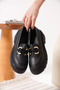Women's Black Leather 6cm Heeled Loafer Tr17Ms01C - 2