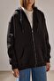 HOODED ZIPPERED OVERSIZE SWEATSHIRT - 4
