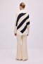 Asymmetric Striped Oversize Knit Sweater - 4