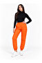 Women's Carrot Orange Quilted Jogger Pants with Elastic Waist and Leg Pockets, Relaxed Fit - 3