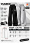 2 Pieces of Ny Printed Women's Winter 2-Thread Rastered Sweatpants Black-Grey – Warm, Soft Inside, High Waist, Oversized, Wide Legs - 4