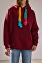 Colorful Lace-Up Detail Hooded Sweatshirt - 2