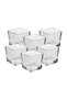Vienna - Set of 6 Glass Snack Bowls, Sweet Magnolia Bowl, Square, 8 Cm, 400 Cc - 3