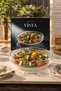 Vista - 26 cm Transparent Glass Salad Bowl – Patterned Large Serving, Presentation, and Fruit Bowl