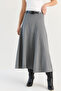 Women's Anthracite Belted A-Line Long Skirt 4420 60286523 - 6