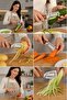 ®   5-in-1 Multifunctional Vegetable and Potato Peeler with Stainless Steel Blade and Wooden Handle - 4