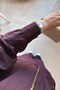 Lace-Up Back Double Set - Burgundy - 4