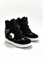 Magic Black and White Hidden Heel Women's Sneakers - 5