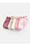 Two Mt Shop Quality Lcw Baby Pink Patterned 5-Pack Baby Girl Booties Socks