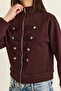 Women's Plum Napoleon Button Detailed Stand Collar Zippered Cardigan 6204 60286524 - 5