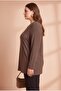 Stone Embellished Plus Size Knitted Knitwear Brown - 2