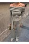 Women's Madonna Collar Draped Blouse and Wide-Leg Pants Two-Piece Set