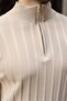 Stone Color Slim Fit Stand Collar Zippered Men's Knitwear Sweater E7518 - 3