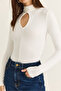 Women's White Drop Neck Detailed High Collar Modal Blouse Ca506 60286533 - 7