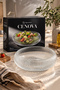 30 cm Transparent Glass Salad Bowl – Patterned Large Serving, Presentation, and Fruit Bowl