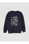 Two Mt Shop Quality Navy Blue Printed Boys' Sweatshirt