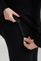 Women's Black Modal Maternity 3-Piece Pajama Set and Robe Set with Hidden Breastfeeding Compartment and Adjustable Waist - 4