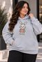 Women's Plus Size Rabbit Printed Hooded 2-Piece Tracksuit Set Oversize Comfortable Fit Casual Sports Set - 2