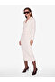 Slim Fit Long Sleeve Draped Bodycon Polo Collar Long Dress - 2