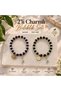 Set of 2 Charm Beaded Bracelets for Women, Navy Blue, Khaki Green, Evil Eye Flower Figured, Stylish, Elegant, Daily Jewelry Accessory Combination Gift 💙 💚 ✨ - 2