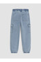 Two Mt Shop Quality Indigo Jogger Fit Boys' Cargo Jean Pants - 4