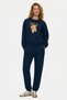 Lyra Navy Blue Printed Cotton Loose Fit Women's Sweatshirt - 2