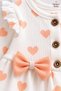 Baby Girl Set with Heart Patterned Bow and Headband, 3-Piece Top and Bottom Set for 3, 6, 9, 12 Months - 5