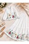 Flower Embroidered 100% Linen Double Set - 2