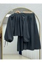Yağmurnur Gathered Collar Lace-Up Skirt Suit-Ek625 Anthracite - 8