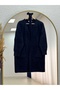 Meltemay Double Pocket Tied Knitwear Cardigan-Kr6012 Navy Blue - 2