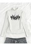 Long Sleeve Gothic Graphic Printed Turtleneck Blouse Body
