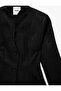 Jacquard Long Sleeve Buttoned Mandarin Collar Blazer Jacket - 5